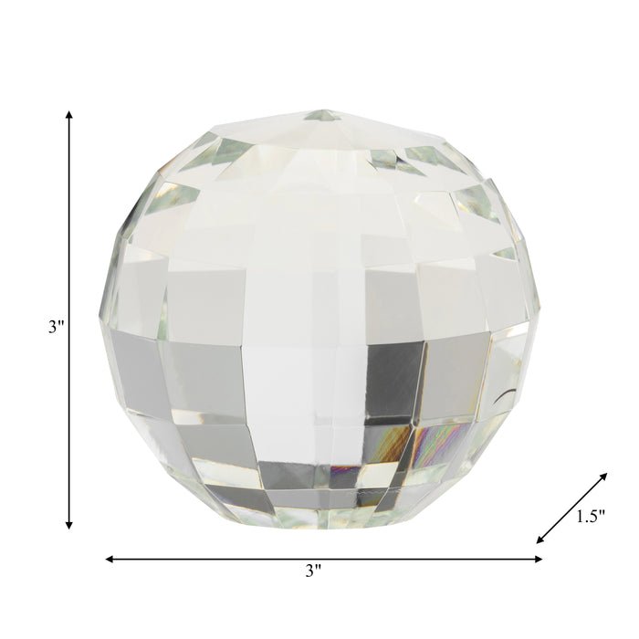 Orbe de cristal transparent de 3 po