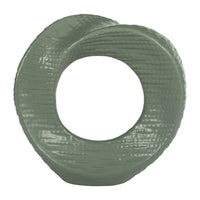 Article décoratif de table rond de 10 po en céramique - vert