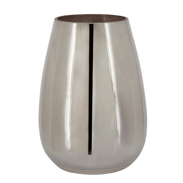 Vase de 8 po en verre d’aspect métallique - argenté