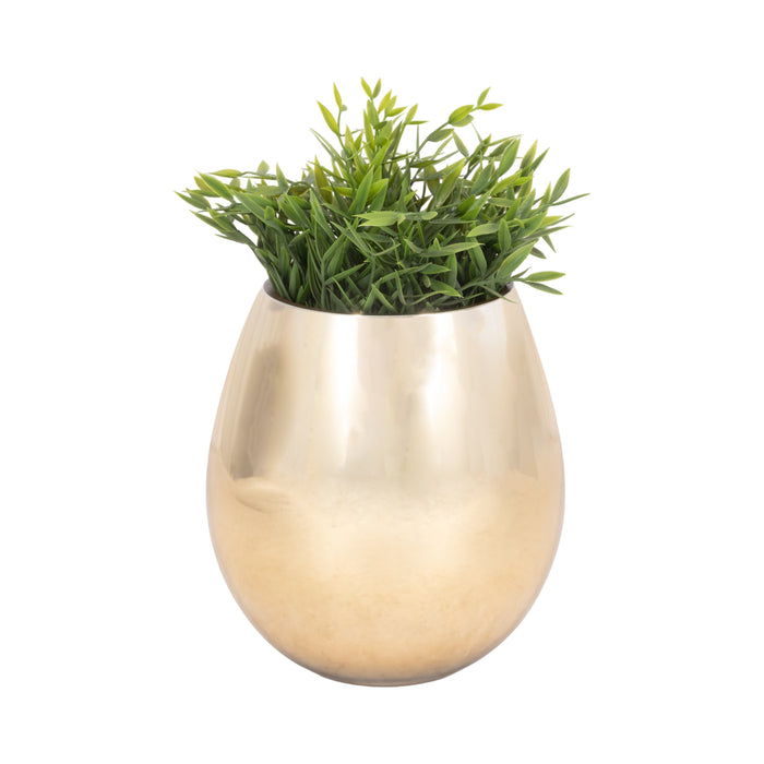 Vase de 8 po en verre d’aspect métallique - doré