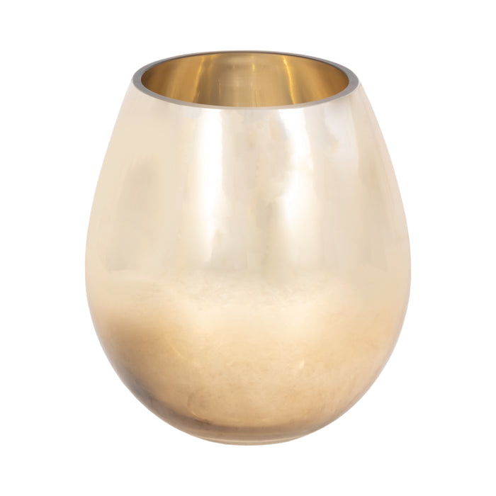 Vase de 8 po en verre d’aspect métallique - doré