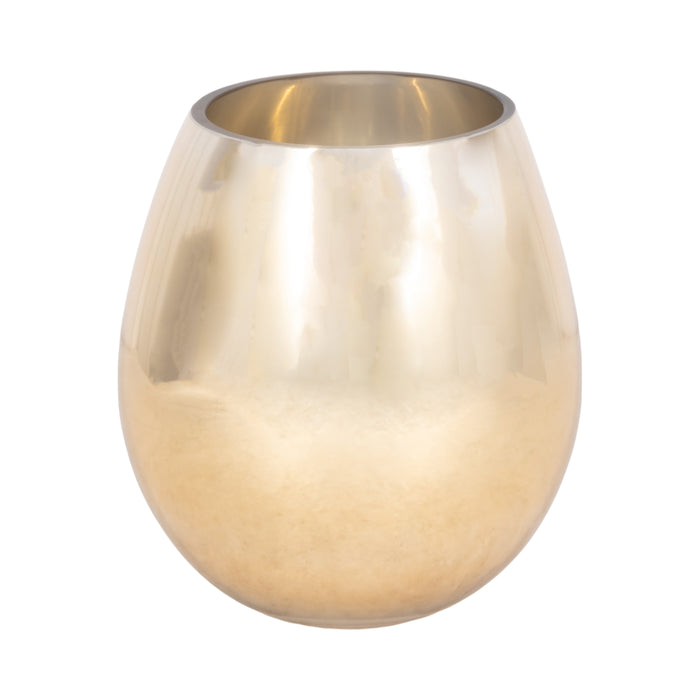 Vase de 8 po en verre d’aspect métallique - doré