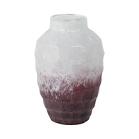 Vase deux couleurs de 12 po en verre - rose tendre