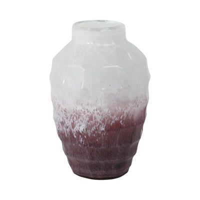 Glass 12" Two-Tone Vase - Blush|Vase deux couleurs de 12 po en verre - rose tendre