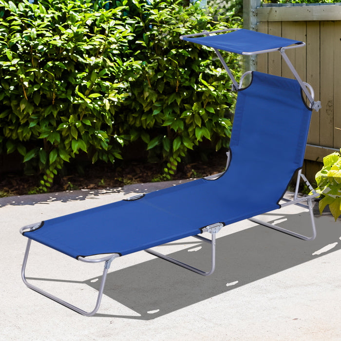 Chaise Longue D'exterieur Outsunny Bleue