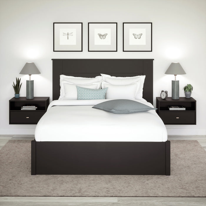 Tablette flottante avec tiroir - noire