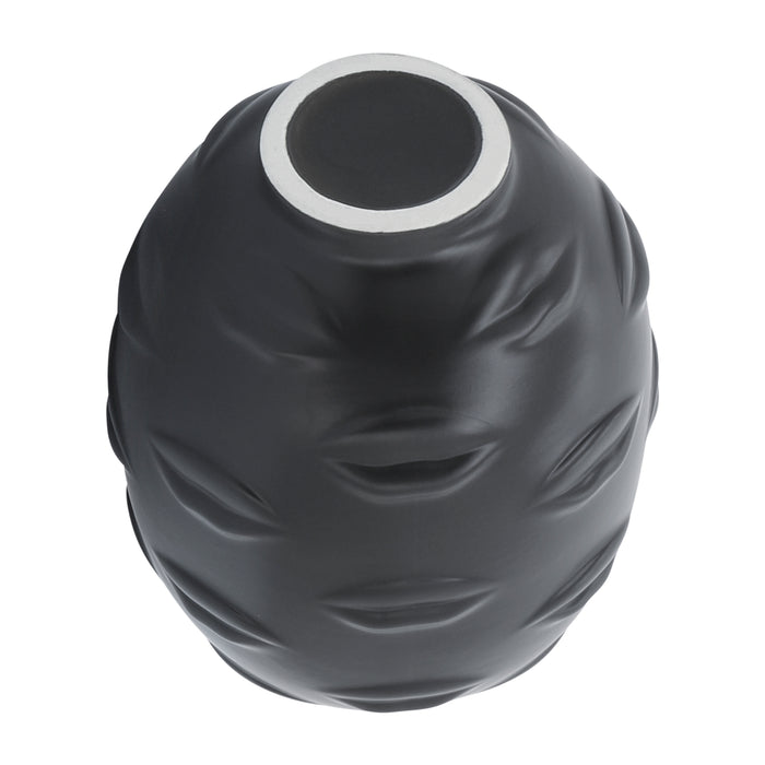 Vase de 10 po en céramique avec lèvres - noir