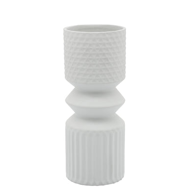 Ceramic 10" Mallet Vase - White|Vase maillet de 10 po en céramique - blanc