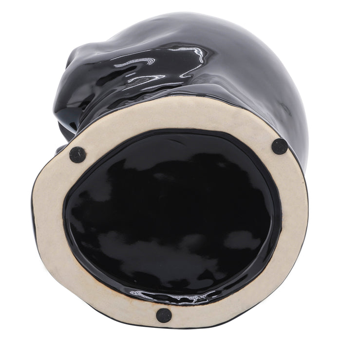 Vase crâne de 5 po en céramique - noir