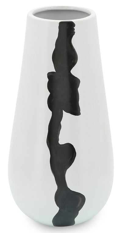 White 12" Ceramic Modern Vase|Vase moderne en céramique blanche de 12 po