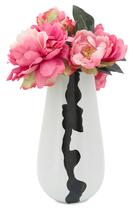 Vase moderne en céramique blanche de 12 po