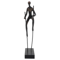 Homme sur des échasses de 15 po en résine - bronze