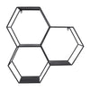 Étagère murale hexagonale de 26 po en fer métallique - noire