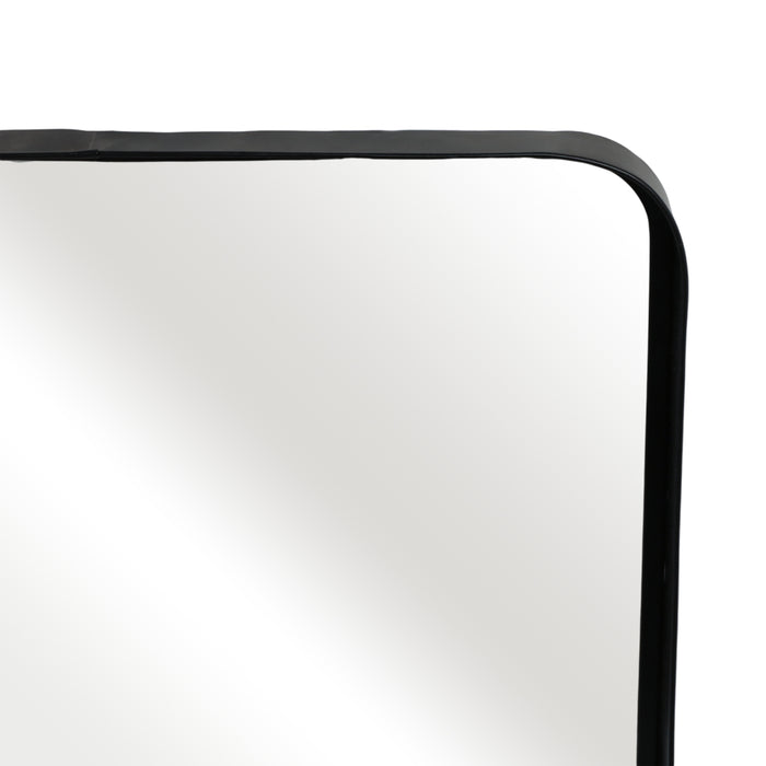 Miroir de 22 po x 30 po en métal avec tablette - noir et brun