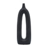 Vase de 14 po en céramique avec découpe - noir