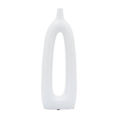 Ceramic 14" Open Cut-Out Vase - White|Vase de 14 po en céramique avec découpe - blanc