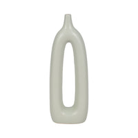 Vase de 14 po en céramique avec découpe - vert sauge