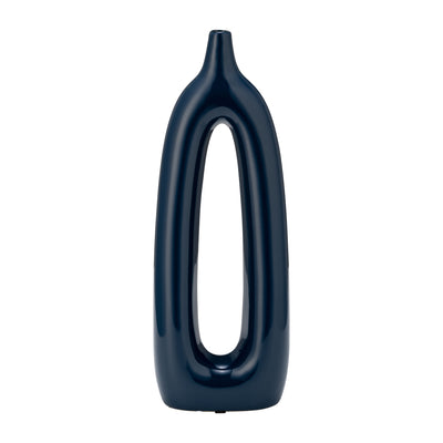 Ceramic 14" Open Cut-Out Vase - Blue|Vase de 14 po en céramique avec découpe - bleu