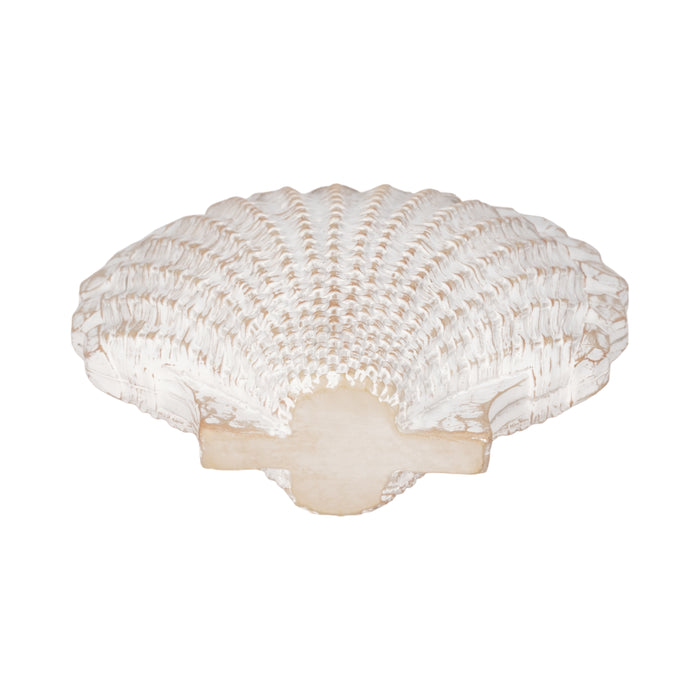 Décoration coquillage de 8 po avec motif tressé - blanche
