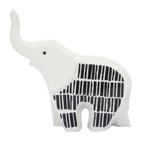 Décoration éléphant de 7 po en céramique - noire et blanche