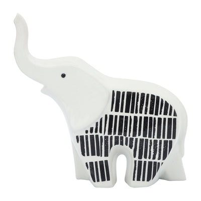 Ceramic 7" Elephant Decor - Black and White | Décoration éléphant de 7 po en céramique - noire et blanche