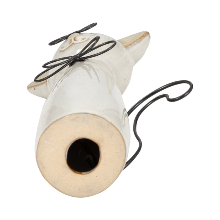 Chat de 7 po en céramique - beige