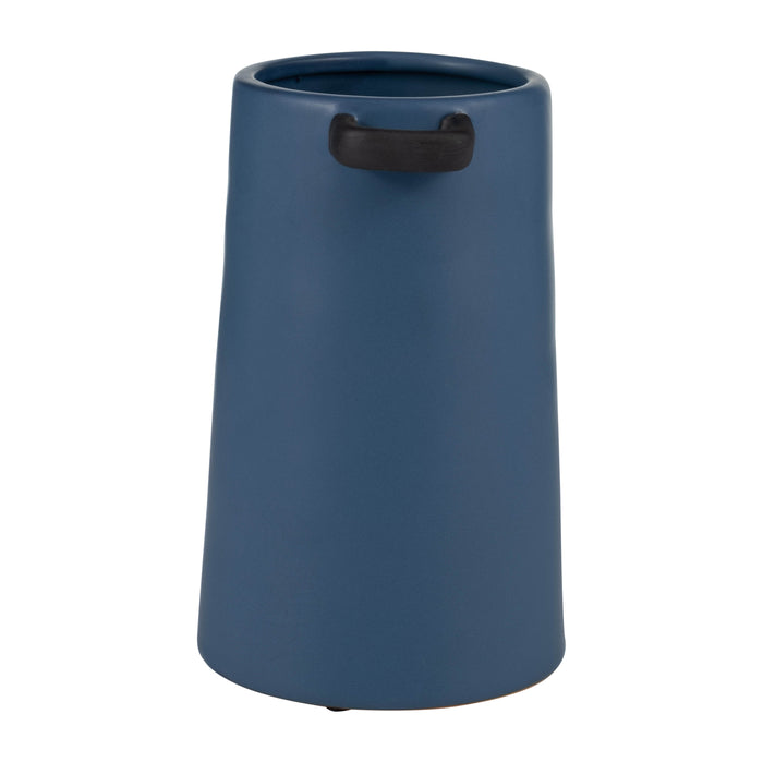 Vase de 9 po en céramique - bleu