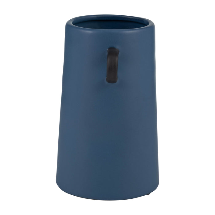 Vase de 9 po en céramique - bleu
