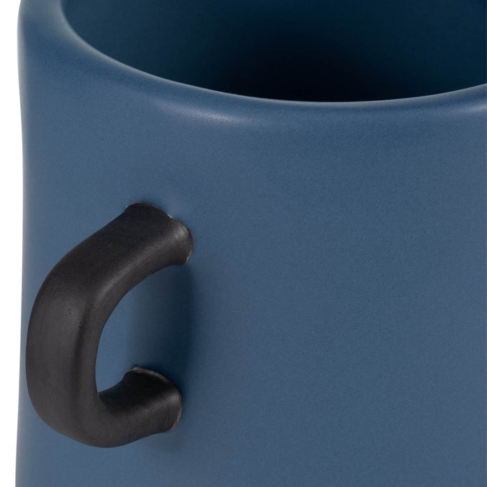Vase de 9 po en céramique - bleu