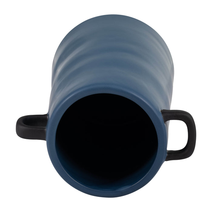 Vase de 9 po en céramique - bleu