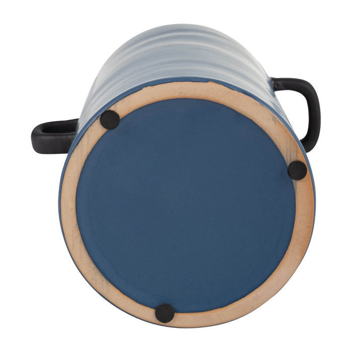 Vase de 9 po en céramique - bleu