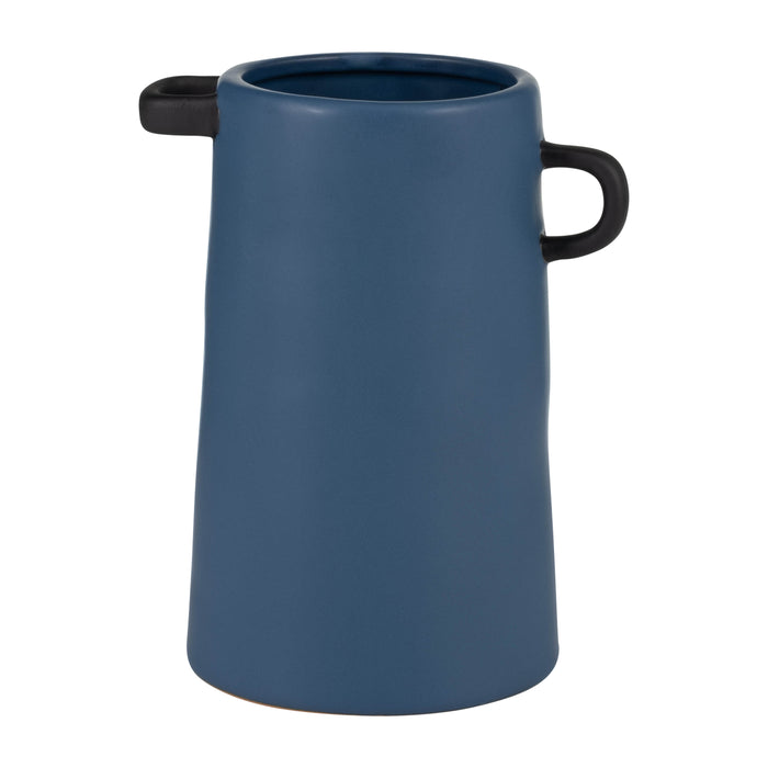 Vase de 9 po en céramique - bleu