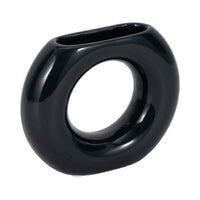 Vase de 5 po en céramique en forme de beigne - bleu marine