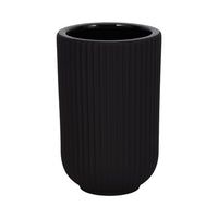 Vase strié de 7 po en céramique - noir