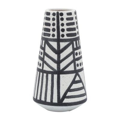 Ceramic 8" Eclectic Vase - Black and White|Vase éclectique de 8 po en céramique - noir et blanc