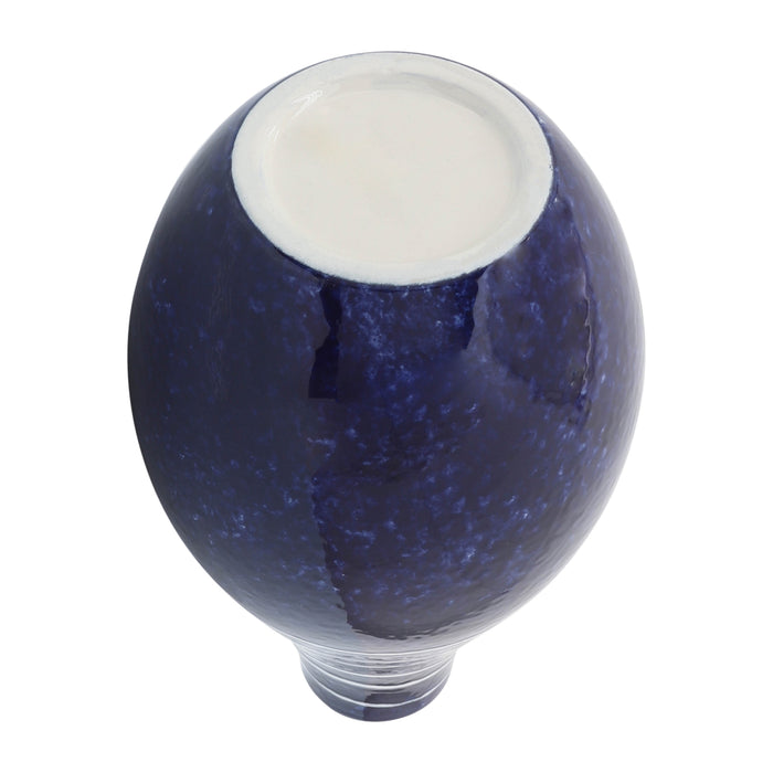 Vase Primeval de 10 po en céramique - bleu