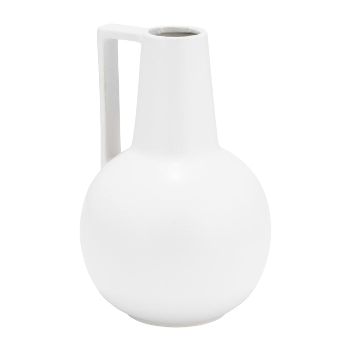 Vase de 9 po en céramique - blanc