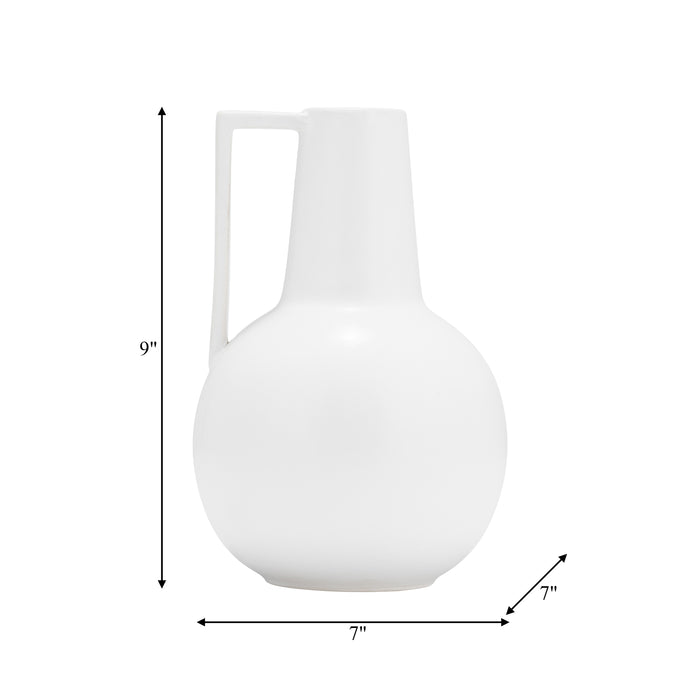 Vase de 9 po en céramique - blanc