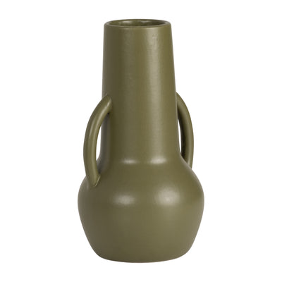 Ceramic 8" Vase with Handles - Olive|Vase de 8 po en céramique avec poignées - olive