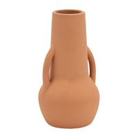 Vase de 8 po en céramique avec poignées - terracotta
