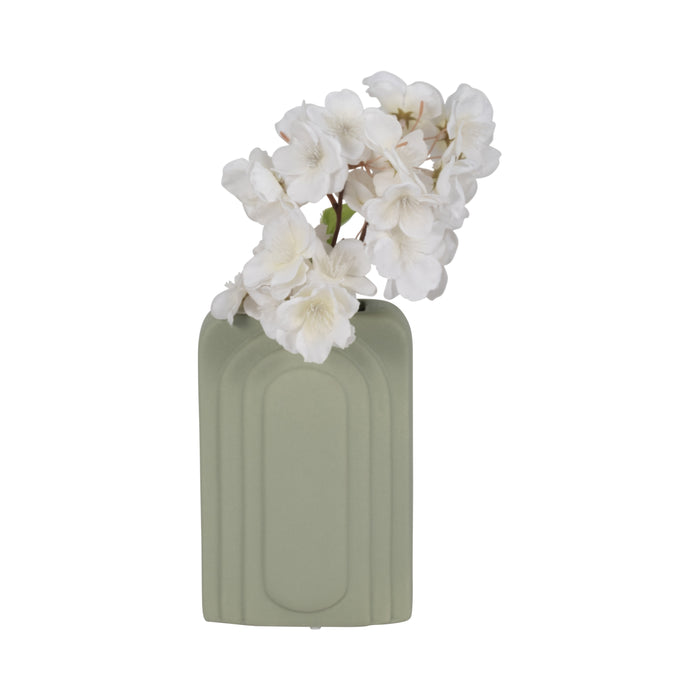 Vase rectangulaire de 7 po en dolomite - sauge foncé