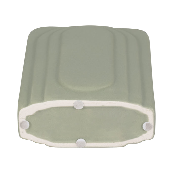 Vase rectangulaire de 7 po en dolomite - sauge foncé