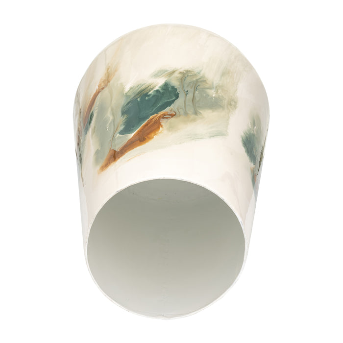 Vase de 13 po en fer coloré teinté - blanc