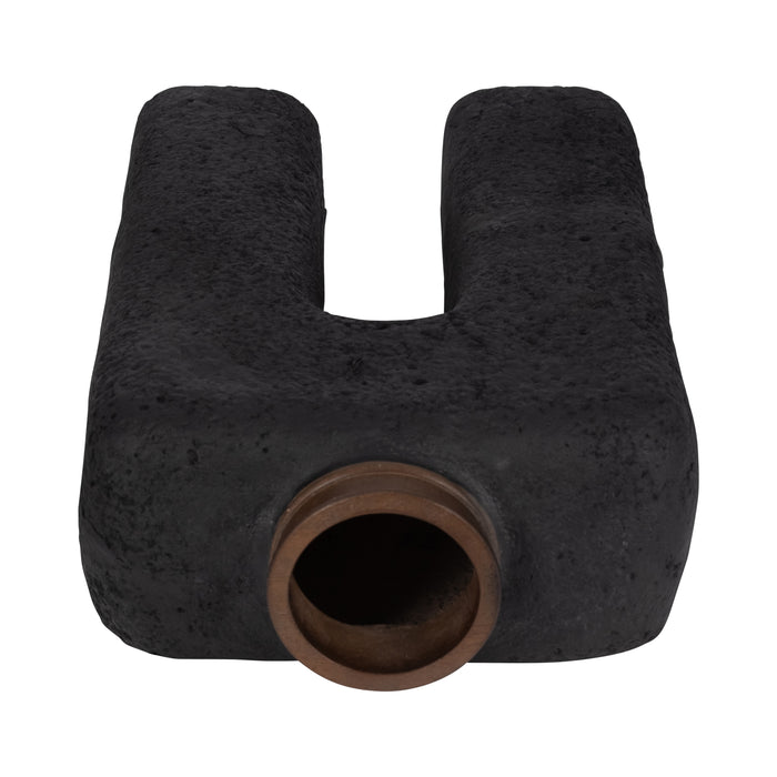 Vase abstrait Economix de 15 po - noir