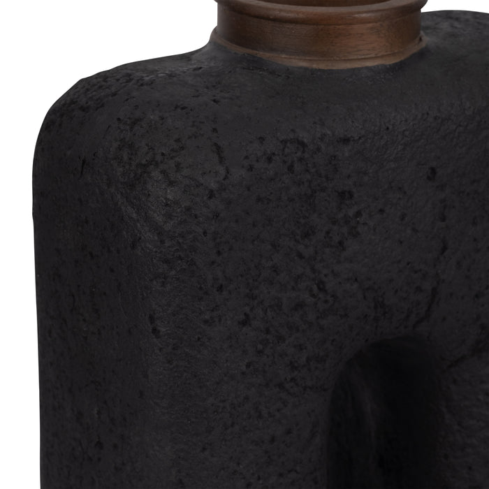 Vase abstrait Economix de 15 po - noir