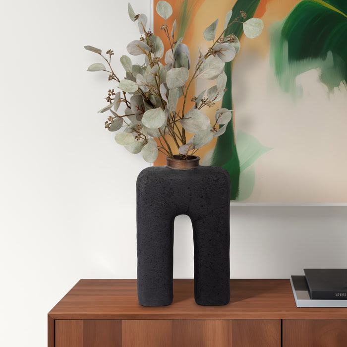 Vase abstrait Economix de 15 po - noir