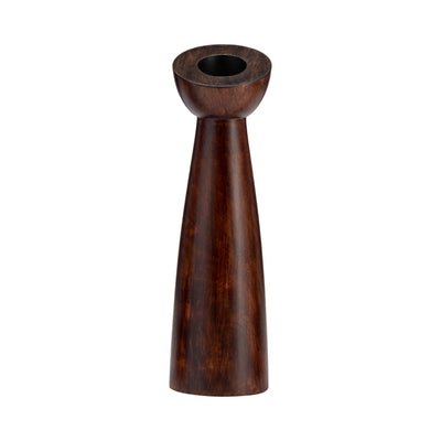 Wood 11" Slanted Candle Holder - Brown|Bougeoir incliné de 11 po en bois - brun