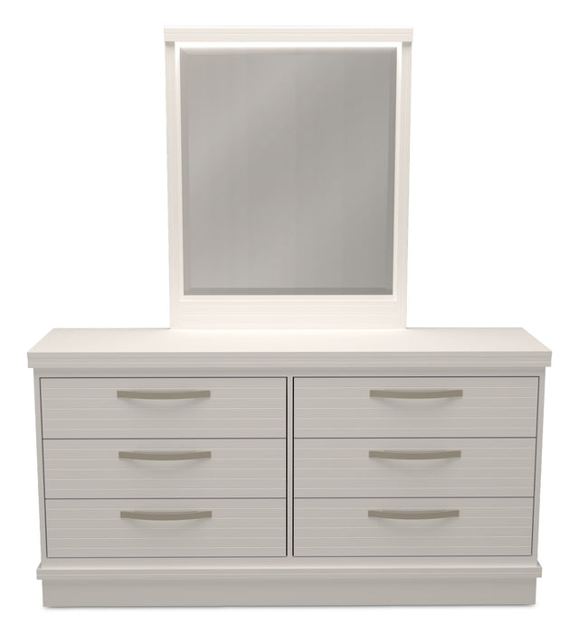 Miroir de commode de chambre à coucher Alpine, fabriqué au Canada - blanc