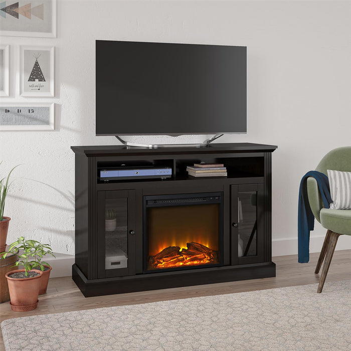 Console pour téléviseur Chicago d’Ameriwood Home avec foyer électrique pour téléviseurs à écran plat jusqu’à 50 po - espresso