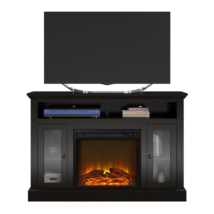 Console pour téléviseur Chicago d’Ameriwood Home avec foyer électrique pour téléviseurs à écran plat jusqu’à 50 po - espresso